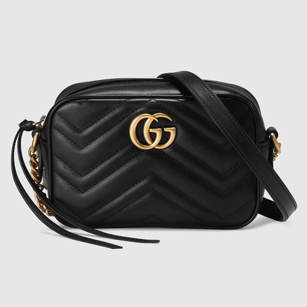 【波浪纹设计】GUCCI 古驰 GG Marmont系列 绗缝双G字母迷你斜挎包 448065