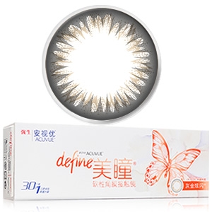 强生新美瞳灰金炫闪日抛隐形眼镜30片装