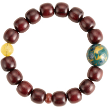 醍醐 小叶紫檀手串大漆顶珠手串