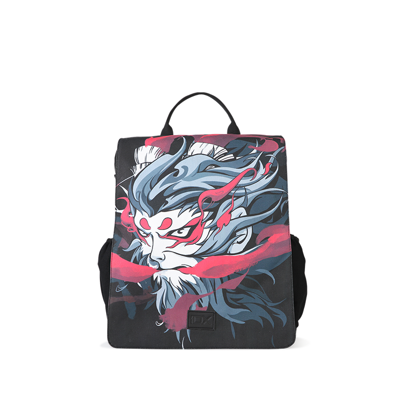 双肩翻盖涂鸦背包
