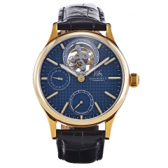 9周年庆-上海牌飞行员系列限量全自动夜光陀飞轮腕表（深海蓝金色）