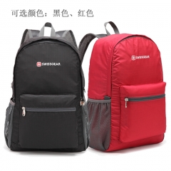 （代发）瑞士军刀SWISSGEAR轻盈防泼水出行必备折叠双肩包【可选颜色：黑色、红色】 无 固态/红