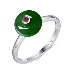 （代发）天然和田玉圆圆满满活口碧玉女戒