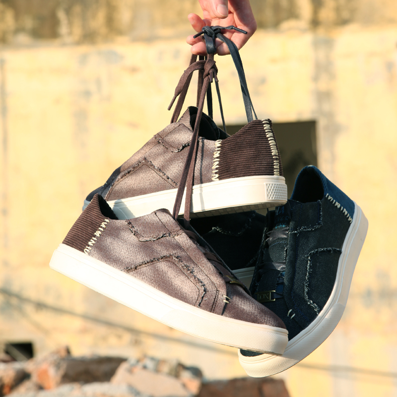 残尘 小确幸 棕色男款 拼接系列休闲鞋