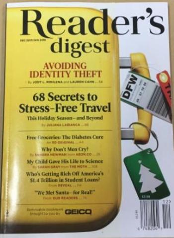 读者文摘美国版 Reader s Digest(US)（英语）（1年共10期）（杂志订阅）