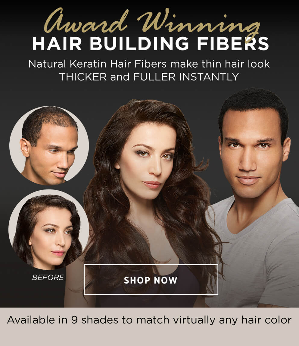 Award winning hair building fibers make thin hair look thicker fuller instantly shop now in 9 shades to match any hair color 