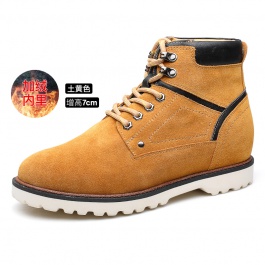 【何金昌】加绒款男士潮靴 冬款保暖内增高靴子 7CM