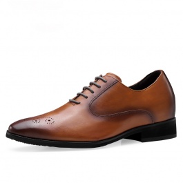 【何金昌】男士增高鞋布洛克雕花内增高皮鞋