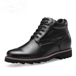 【何金昌】秋冬季黑色马丁靴男内增高9CM