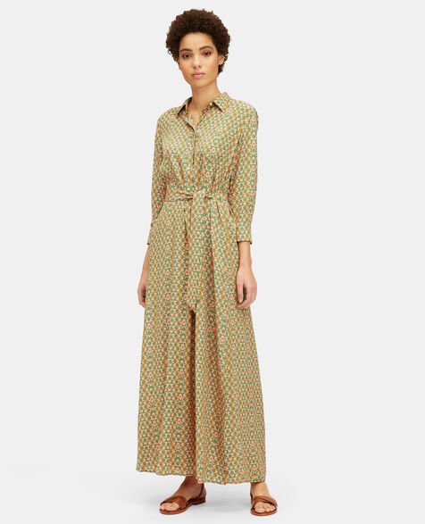 Aspesi Long dress in cr&ecirc;pe de chine