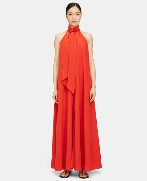 Aspesi Long chemisier dress in cr&ecirc;pe de chine silk