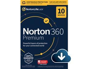 Norton 360 Premium - Antivirus software for 10 Devices with Auto Renewal - Includes VPN, PC ...