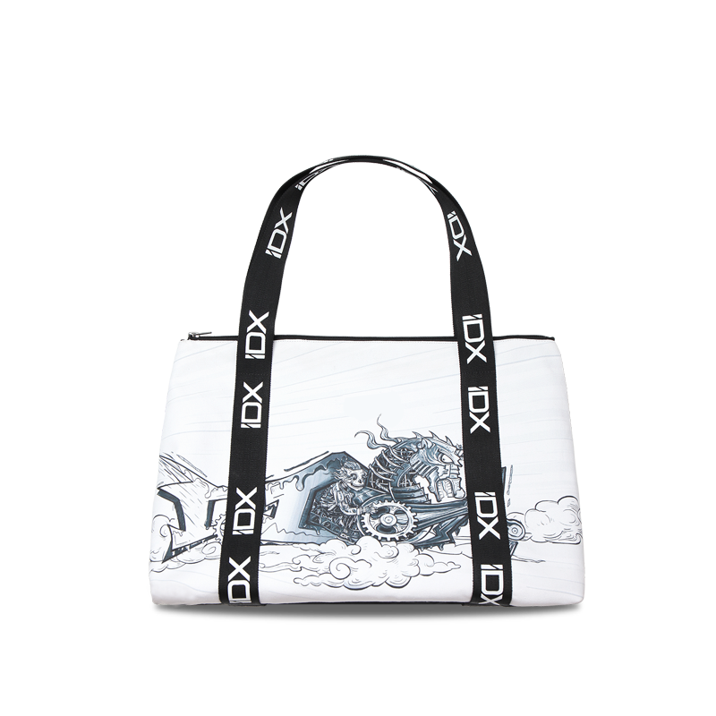 单肩织带涂鸦背包