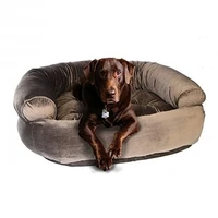 Double Bolster Pet Dog Bed - Espresso
