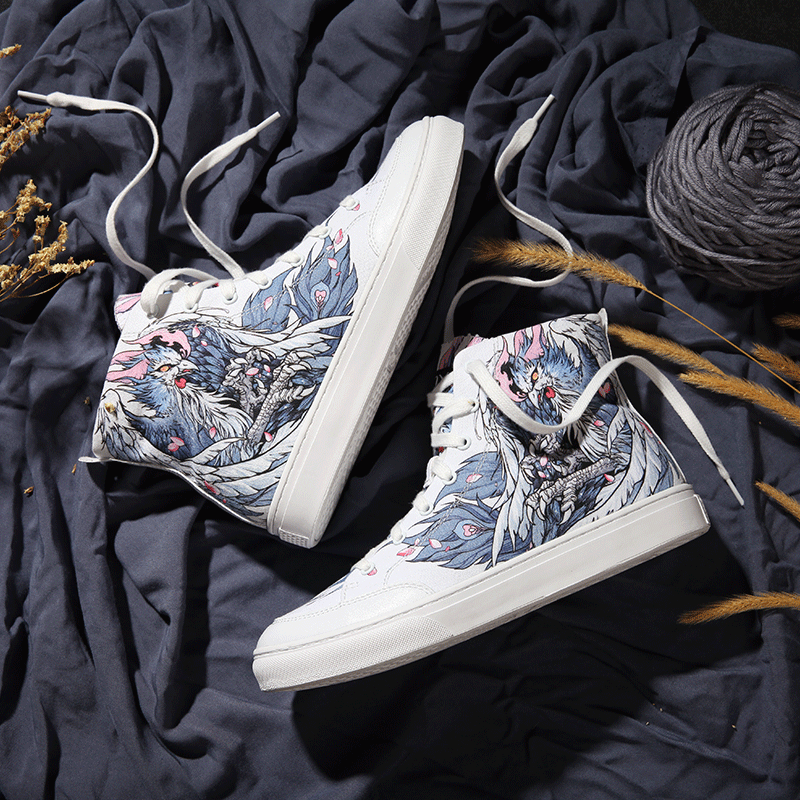 凤雏 高帮涂鸦帆布鞋 女