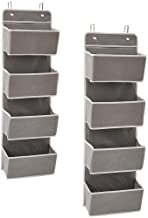 EZOWare 门上收纳袋，带 4 个口袋，悬挂收纳收纳袋，适用于Pantry 婴儿房浴室壁橱宿舍, 其他, 2片装