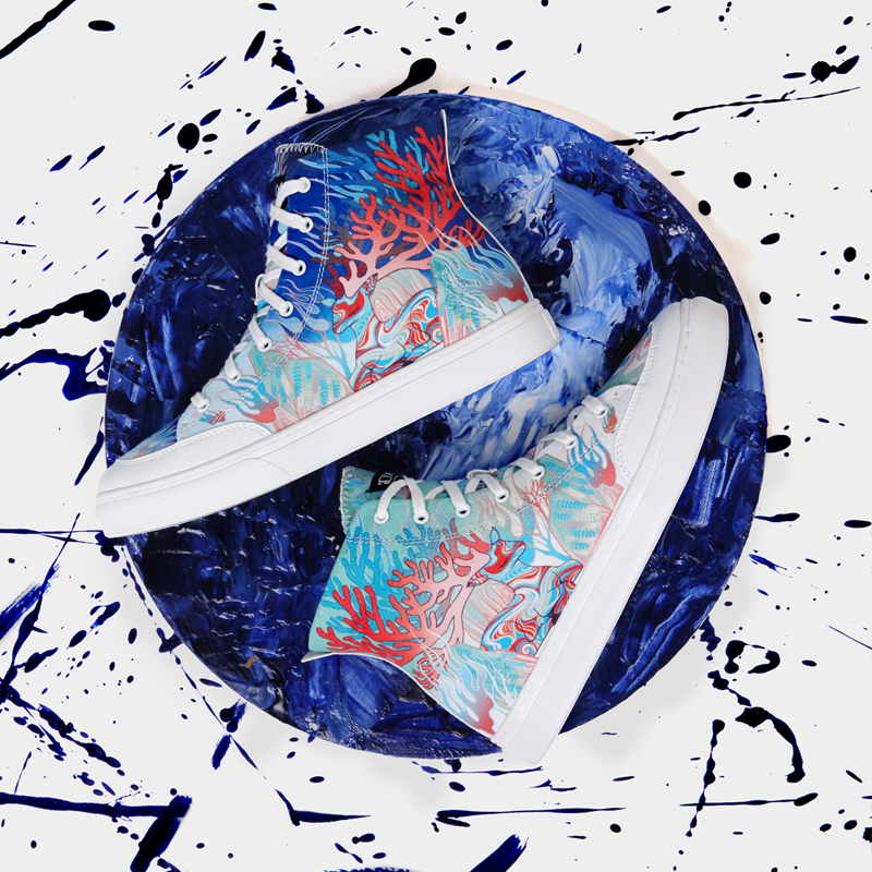 山河录  高帮涂鸦帆布鞋