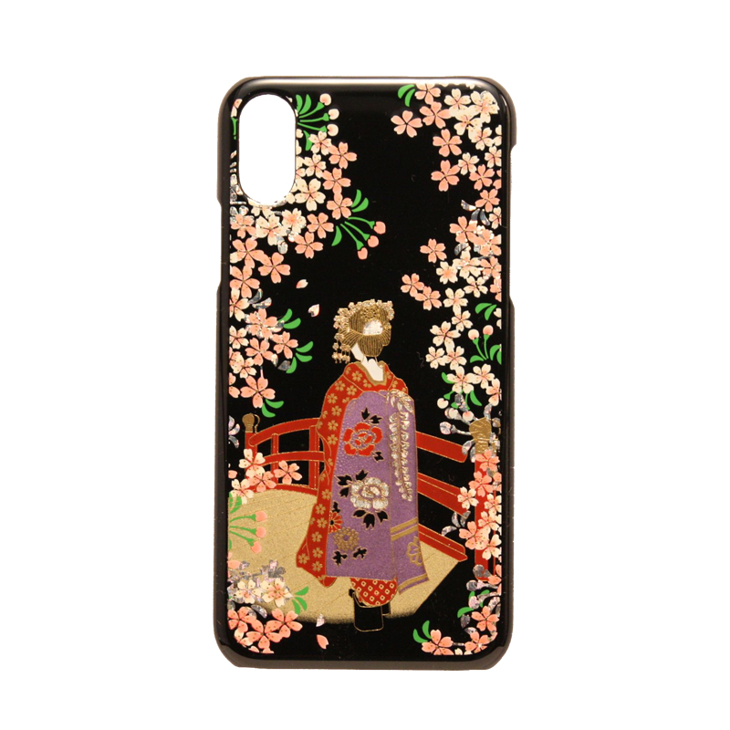 日本 山中漆器 高盛描金 舞妓图案 匠人纯手绘 iPhone 手机壳