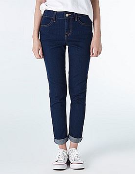 牛仔裤 修身铅笔裤 轻弹水洗 女款 中蓝