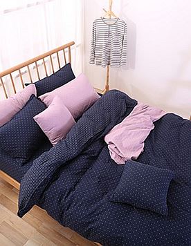 家居双层纱提花四件套 1.8米床 蓝色