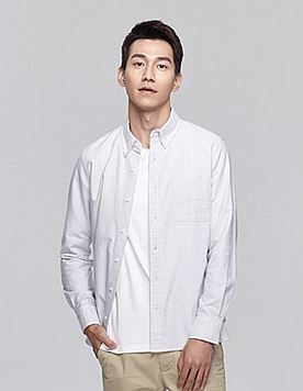 凡客衬衫 牛津纺 领尖扣 男款 灰白条