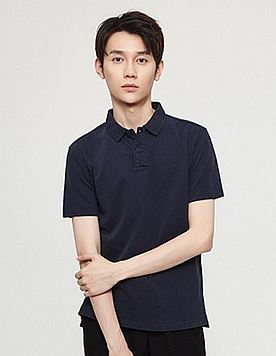 水洗POLO衫  柔软磨毛平纹 男款 复古蓝