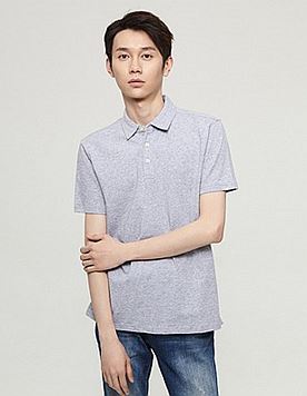 POLO衫 本布衬衫领 男款 浅花灰