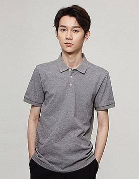 POLO衫 棉质干爽网眼 男款 花灰色