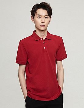 POLO衫 棉质干爽网眼 男款 深红色