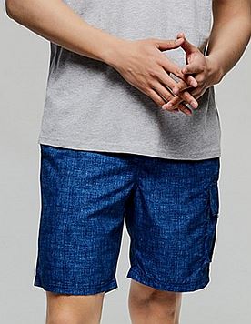 凡客男士工装袋沙滩裤 牛仔蓝