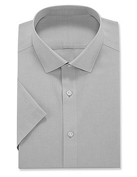 凡客日式免烫衬衫小方领 短袖 浅灰色