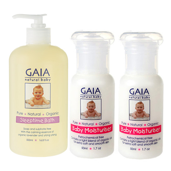 GAIA 天然有机婴儿安睡沐浴露 500ml + 润肤乳 50ml*2