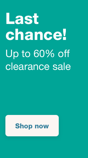 Last chance! Up to 60% off clearance sale. Shop now.