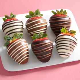 ACD1013, Chocolate Trio Dipped Strawberries - 6 Berries