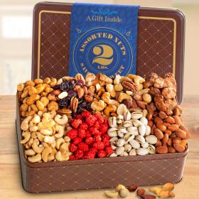 CY4400A, Gourmet Roasted 2 LB Nuts Assortment Gift Tin