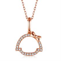 玫瑰18K金钻石吊坠