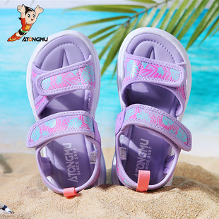 阿童木儿童软底露趾凉鞋2020夏季新款女童鞋中大童学生防滑沙滩鞋