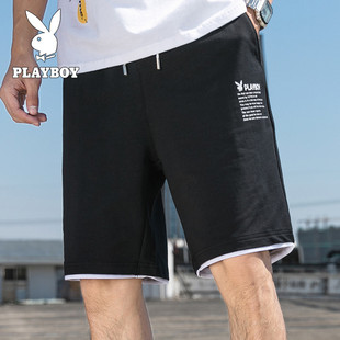 花花公子贵宾时尚韩版男士短裤五分夏季潮流纯棉宽松休闲运动裤