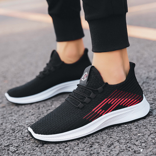 2020男鞋夏季新款飞织运动鞋男士休闲韩版跑步鞋系带耐磨潮鞋