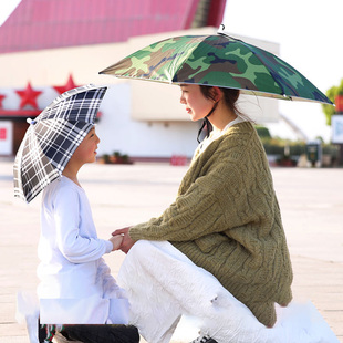 户外头戴伞帽子帽伞雨伞帽子伞太阳伞斗笠伞遮阳钓鱼伞女防紫外线