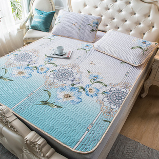 泰国天然乳胶凉席冰丝席三件套防滑天丝软席空调凉席子可折叠机洗