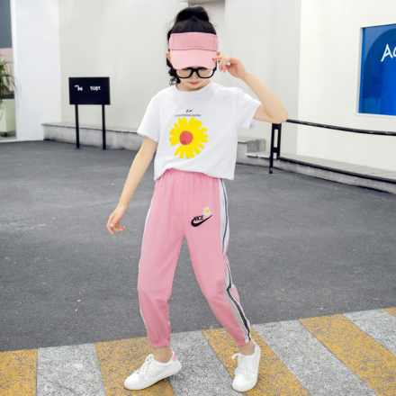 女童防蚊裤夏季新款中大儿童薄款运动休闲束脚裤小学生灯笼九分裤