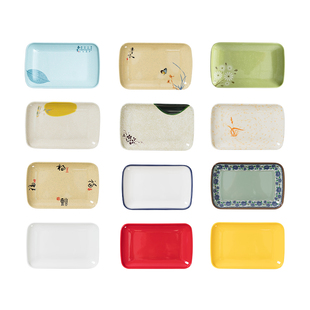 喜之佳肠粉专用碟商用小吃碟长方形火锅菜盘密胺塑料盘子仿瓷餐具