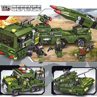 28玩具益智儿童7男孩子6周岁8女孩军事特警消防积木小颗粒q