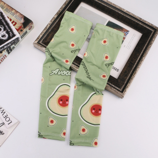 泫雅风防晒手袖女冰丝袖套开车可爱卡通印花夏季韩版护臂网红手套