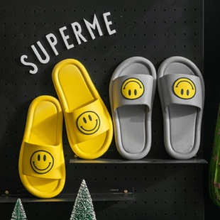 笑脸拖鞋女夏天情侣家居亲子室内居家防滑洗澡可爱家用儿童凉拖鞋