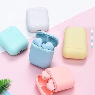 马卡龙i12无线蓝牙耳机指纹触控自动弹窗无线双耳机安卓苹果通用