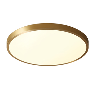 美式全铜吸顶灯圆形4cmLED阳台过道走廊玄关现代简约卧室客厅灯具