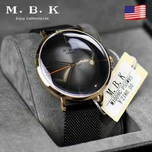美国进口手表男士全自动机械表防水超薄男表简约3D面mbk情侣