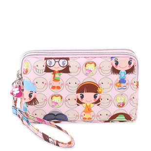 桃梓日韩百搭大号两层三层拉链女手机包大号长款钱包钥匙包零钱包